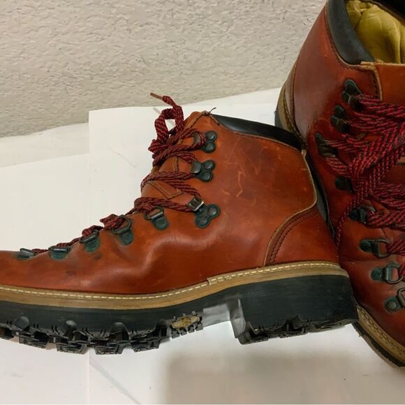 Vibram Boots Womens 6.5 Hiking Climbing Combat Boot Ankle Brown Leather - Picture 11 of 16